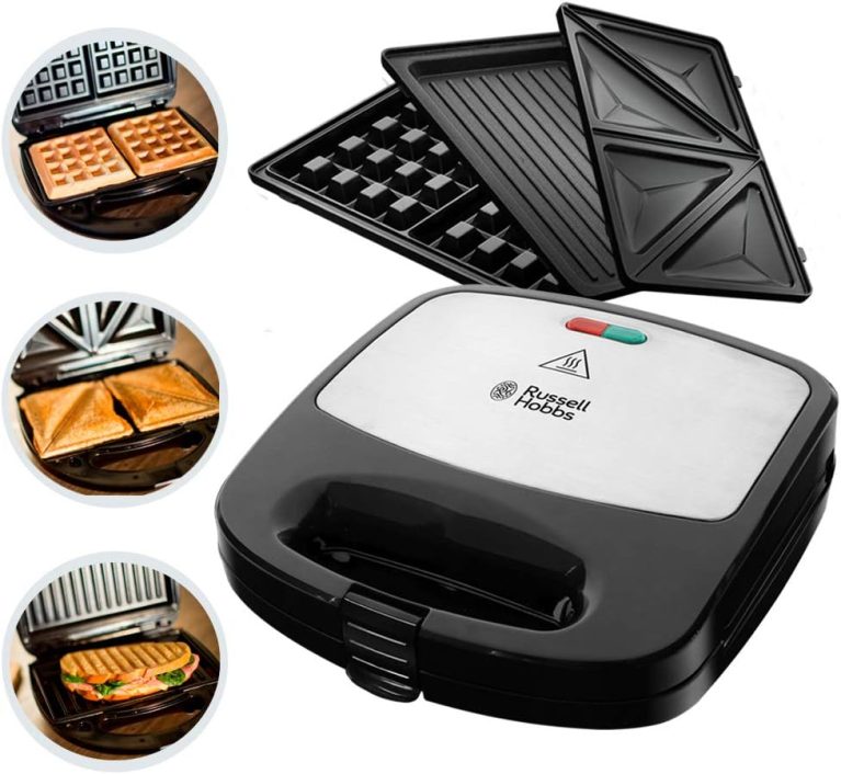Russell Hobbs Appareil Croque-Monsieur Fiesta 3 en 1, gaufrier, sandwich, gril, plaques amovibles (24540-56)